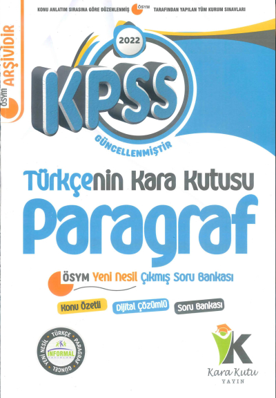 TÜRKÇENİN KARA KUTUSU PARAGRAF KONU ÖZETLİ ÇIKMIŞ SORULAR İNFORMAL