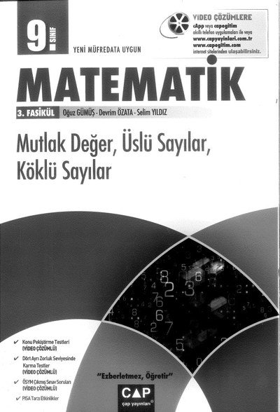 MATEMATİK 3. FASİKÜL MUTLAK DEĞER ÜSLÜ SAYILAR KÖKLÜ SAYILAR - ÇAP ...